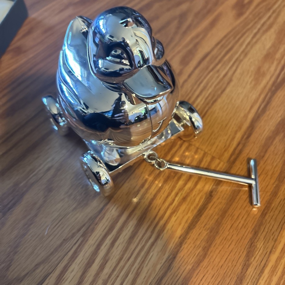 Reed & Barton Tarnish Resist Silverplate Pull Duck Coin Piggy Bank/Box No Bottom